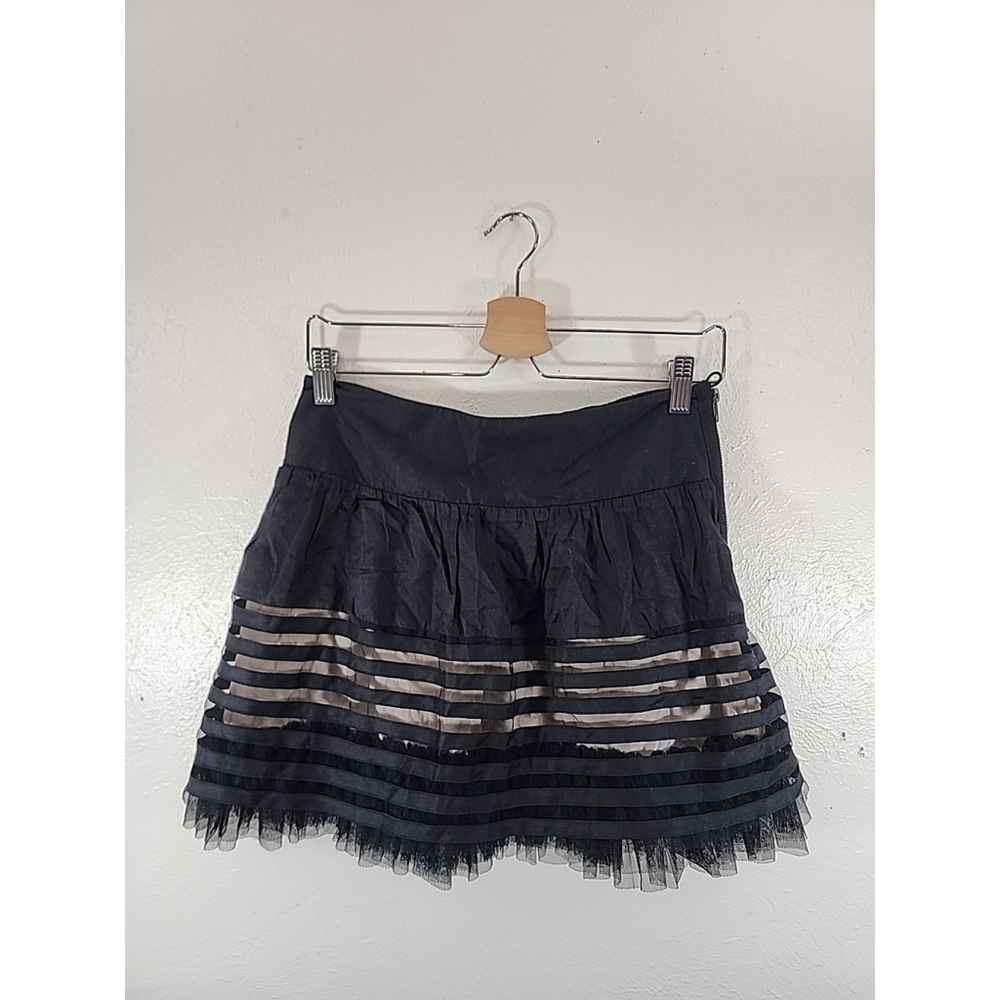 Free People Black & Nude Mini Skirt Size 12
